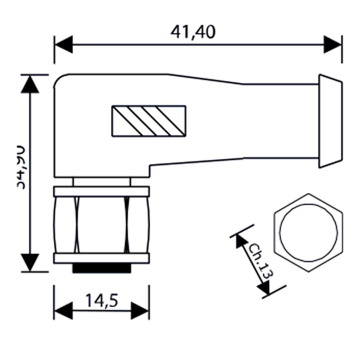 CONNETTORE M12 FEM. 90° 5 PIN CON CAVO PUR NERO